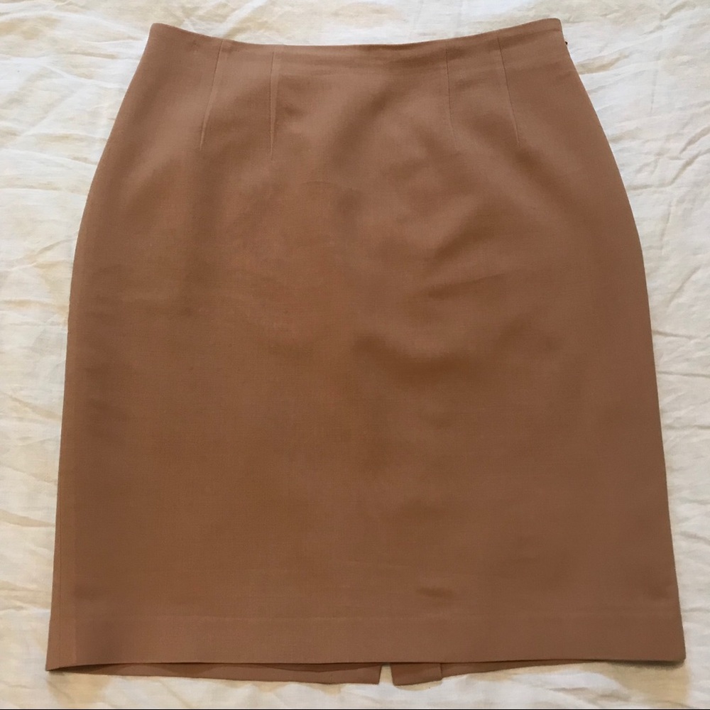 Tan wool blend skirt